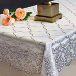 Veekindel laudlina Kodune ristk&uuml;likukujuline &otilde;likindel PVC plastikust laudlina Kuldne pronkstr&uuml;kk Lauakate Lauamatt Nappe 90*135cm 1pcs