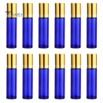 3/12 tk eeterliku &otilde;li rullikuga pudelid, korduvt&auml;idetav l&auml;bipaistvast klaasist t&uuml;hi pudel roostevabast terasest rullpallidega kosmeetikatoodete parf&uuml;&uuml;mi jaoks Essential 12pcs