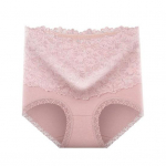 Naiste p&uuml;ksid, elastsed hingavad pitsid k&otilde;rge v&ouml;&ouml;kohaga, lilletikandid Antiseptiline niiskust imav puuvillane naiste alusp&uuml;ksid 2XL punane