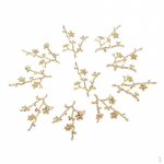 10 Pieces Alloy Flower Branch Buttons Flatback Embellishments for Decoration crafts Gold