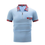 Suvine ruuduline polos&auml;rk meeste valge must hall sinine lukuga taskud meeste l&uuml;hikeste varrukatega spordipolos&auml;rkidele S taevasinine v&auml;rv