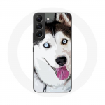 &Uuml;mbris Samsung Galaxy S21 FE Siberian White Husky Blue Eyes jaoks