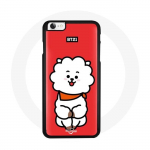 Coque pour Iphone 5 BTS Bangtan Gar&ccedil;ons BT21 RJ de Jin Fond Rouge
