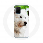 Coque pour Vivo Y21s 2021 / Y21 2021 Chien Samoy&egrave;de Blanc