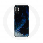 &Uuml;mbris Xiaomi Redmi Note 10T 5G jaoks Sinise halli ja musta v&auml;rvi mitmev&auml;rvilised suitsupilved mustal taustal