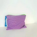 Naiste t&uuml;drukute ruuduline meigikott Puuvillane kosmeetikakott T&otilde;mblukuga kott Lihtne kaasaskantav suure mahutavusega hoiukott, mood oranž