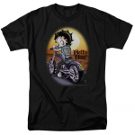 Betty Boop Metsik Biker Koomiksikaup Klassikaline TV Must Unisex T-s&auml;rk S