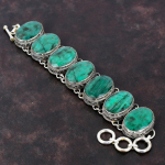 Faseteeritud Sambia Smaragdi K&auml;ev&otilde;ru Kivist Vintage Ehted 925 Sterling H&otilde;bedast K&auml;ev&otilde;ru K&auml;sit&ouml;&ouml; T&auml;iesti Uus Ehtekett Reguleeritav Adjustable blue