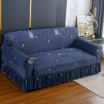 Kootud tr&uuml;kiga elastsed diivanikatted elutuppa koos seelikuga veniva tugitooli diivani kate 1/2/3/4 istme nurgakaitse 1 Seat(90-140cm)
