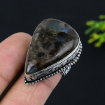 Natural Labradorite Gemstone Handmade 925 Sterling Silver Ring Size 7.5 n1j86