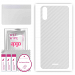 apgo Protective Skin Sticker for the back compatible with Wiko Sunny 5 Lite, Wrap Film, Foil, Vinyl - Pattern Transparent Carbon