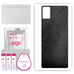 apgo Protective Skin Sticker for the back compatible with alcatel 3X (2020), Wrap Film, Foil, Vinyl - Pattern Black Leather