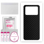 apgo Protective Skin Sticker for the back compatible with Xiaomi Poco M4 5G, Wrap Film, Foil, Vinyl - Pattern Carbon Black