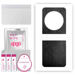 apgo Protective Skin Sticker for the back compatible with Tecno Phantom V Flip 5G, Wrap Film, Foil, Vinyl - Pattern Black Leather