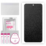 apgo Protective Skin Sticker for the back compatible with Sharp Aquos Wish2, Wrap Film, Foil, Vinyl - Pattern Black Honeycomb