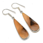 Natural Montana Agate Gemstone Handmade 925 Sterling Silver Earring 1.97 g7p25