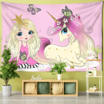 Armsa t&uuml;druku gobel&auml;&auml;n, mandala vaip, koomiksitarotit&uuml;druk ja &uuml;kssarviku seinavaip, kawaii kaunistus, seinale riputatav 95x70CM