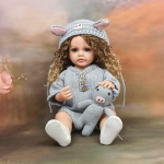 55 cm Reborn Baby v&auml;ikelapse printsess, kogu kehaga pehme silikoonnukud, painduv, pehme puudutusega lokkis juustega mood t&uuml;drukule nukk kingitud m&auml;nguasi 55cm