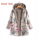Naiste vintage mantel lilleline villane jakk vabaaja kapuutsiga kaftan lukuga stiilis soe topp 3XL roosa