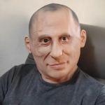Realistlik meesmask Cosplay Putin meessoost lateksmask T&auml;isn&auml;omaskid Halloweeni peoks karnevali kost&uuml;&uuml;mide kleit President Putini rekvisiidid valge