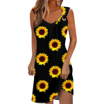 Naiste vabaajakleit Suvekleit libisemiskleit Kleit rusikas Igap&auml;evane kohting Mood P&otilde;hiline rihm, varrukateta avar L must