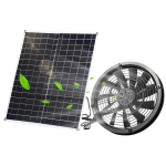 P&auml;ikeseenergial t&ouml;&ouml;tav ventilaator v&auml;ljas telkimiseks 20 W p&auml;ikesepaneeli ventilaatorikomplekt 3000 p/min &ndash; IP65 veekindel mitmek&uuml;lgne must