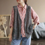 Suvised pits&otilde;mblused heegeldatud &otilde;&otilde;nsad puuvillased &uuml;hev&auml;rvilised varrukateta kardigan plusssuuruses L hall