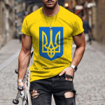 Ukraina lipp 3D prindiga T-s&auml;rk Mehed Naiste Mood T-s&auml;rgid Topid Lapsed Hip Hop Topid T-s&auml;rgid Suvised Meeste T-s&auml;rk Suured topid Unisex L