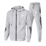 V&auml;ike Karu Jalaj&auml;ljed Meeste Hupparid+P&uuml;ksid Kaheosalised Komplektid Kolmekordne Kaldus Huppari Jakk Spordit&otilde;mblukuga Treening&uuml;likonnad Spordijooks Meeste Fitnessiriided S black