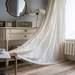 Magamistoa pitskardinad Elevandiluu Elegantsed viktoriaanlikud kardinad Lillelised k&ouml;&ouml;giaknakardinad W150*H45cm（120g）