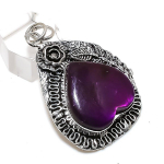 Purple Labradorite Gemstone Handmade 925 Sterling Silver Gift Pendant 2.17 g1c46