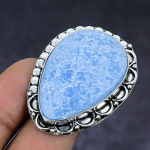 Angelite Stone Gemstone 925 Sterling Silver gift Jewelry Ring Size 9 j3C05