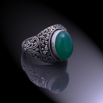 Natural Green Onyx Gemstone Handmade 925 Sterling Silver Ring Size 10.25 t3k06