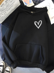 Hirsionsan Simplic Heart Print naiste dressipluus Pehme vabaaja vaba vintage naiste 2023. aasta talvefliisist tudengitopsid S hall v&auml;rv