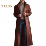 Meeste pikk kunstnahast mantel rev, pikkade varrukatega &uuml;hev&auml;rviline tuulejakk veekindel tuulekindel tuulejope 3XL tumepruun v&auml;rv