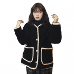 Naiste S&uuml;gis-Talve Mantel &Uuml;herealine &Uuml;hev&auml;rviline Lahtine Peale&otilde;mmeldud Taskutega Soe Paks Pikkade Varrukatega Kampsun Igap&auml;evaseks Kandmiseks Jakk L khaki