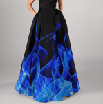 Naiste lilledega tr&uuml;kitud maksiseelik, k&otilde;rge v&ouml;&ouml;kohaga pidulik vabaaja vihmavarjuga pikk seelikkleit plusssuuruses XXL