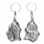 Basset Hound II - Silver-plated pendant with a dog in a decorative box, handbag decoration, backpack pendant by Art-Dog brand