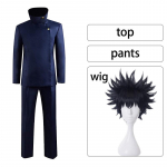 Jujutsu Kaisen Fushiguro Megumi Cosplay Kost&uuml;&uuml;m Anime Koolivorm Parukas &Uuml;likond Halloween Karnevali R&otilde;ivad Meestele Naistele L-(Costume+Wig)
