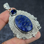 Naturaalne lapis lazuli, topaas 925 sterlingh&otilde;bedast ehtepandla 2,84 z2F74