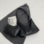 Kaheosaline kotikomplekt Pehmest nahast kandekott Naiste retro-suuremahuline &otilde;lakott kaenlaaluse kott must