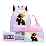 3 tk/komplekt Anime One Piece Seljakott L&otilde;unakarbi ja Pennikarbiga &Otilde;pilase Tarvikud Kooli Tagasi Poisi T&uuml;druku Meeste Naiste Reisi-Kott Mochila Rucksak