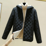 Moodne naiste puuvillane mantel Uued talvejoped L&uuml;hikese kapuutsiga paks soe jope Parkas Parka Outwear M roheline