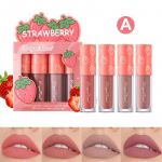 Velvet Matte Mist huuleglasuuride komplekt Mittepleekuv mittenakkuv Cup Fruit Makeup huulel&auml;ige 4-pakendis minireisikomplekt A