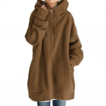 Suured naiste dressipluusid kapuutsid Talvine t&otilde;mblukk Pikad taskujoped Mantel Kapuuts Naiste kapuutsiga t&auml;navariided Harajuku fliisist v&auml;lisr&otilde;ivad M