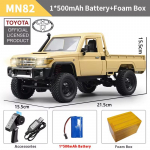 Uus MN82 1:12 retro-RC-autot LED-tuledega t&auml;ismahus simulatsiooniga LC79 Professional 4WD-kaugjuhtimispuldiga pikap RC-veoauto mudeli m&auml;nguasjad kollane