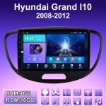 2 DIN Android Carplay autoraadio Hyundai Grand I10 2008-2012 jaoks, multimeediam&auml;ngija, p&otilde;hiseade, stereo, GPS-navigatsioon, BT, WiFi, 4+64GB 1+16GB