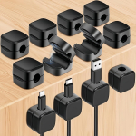 12 tk Magnetilised Kaabliklambrid Juhtmehoidja, Lauaalune Kaablite Korraldus, Isekleepuv Juhtmehoidja Korraldaja Kodu Kontori Lauale, Telefonile, Autosse, Seinale 12pcs valge