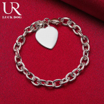 925 Sterling H&otilde;be Sile S&uuml;damekujuline Ripats K&auml;ev&otilde;ru Moodsad Pulmaehted 20CM