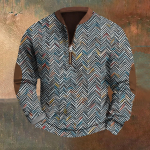 Meeste Retro Casual gradienttr&uuml;kiga kampsun XXXXL khaki